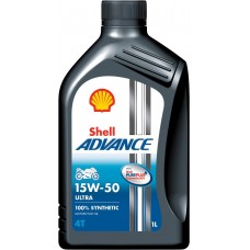 Shell Advance Ultra 4T 15w50 fully synthetic engine oil for motorcycles